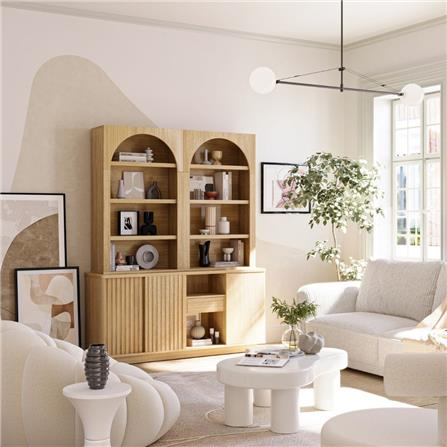 ตู้สูง บานผสม SB FURNITURE VALLEY 19242369 160 ซม. สีโอ๊ค_4