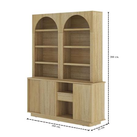 ตู้สูง บานผสม SB FURNITURE VALLEY 19242369 160 ซม. สีโอ๊ค_5