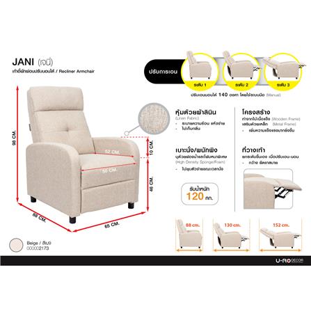 RECLINER U-RODECOR JANI สีเบจ_12