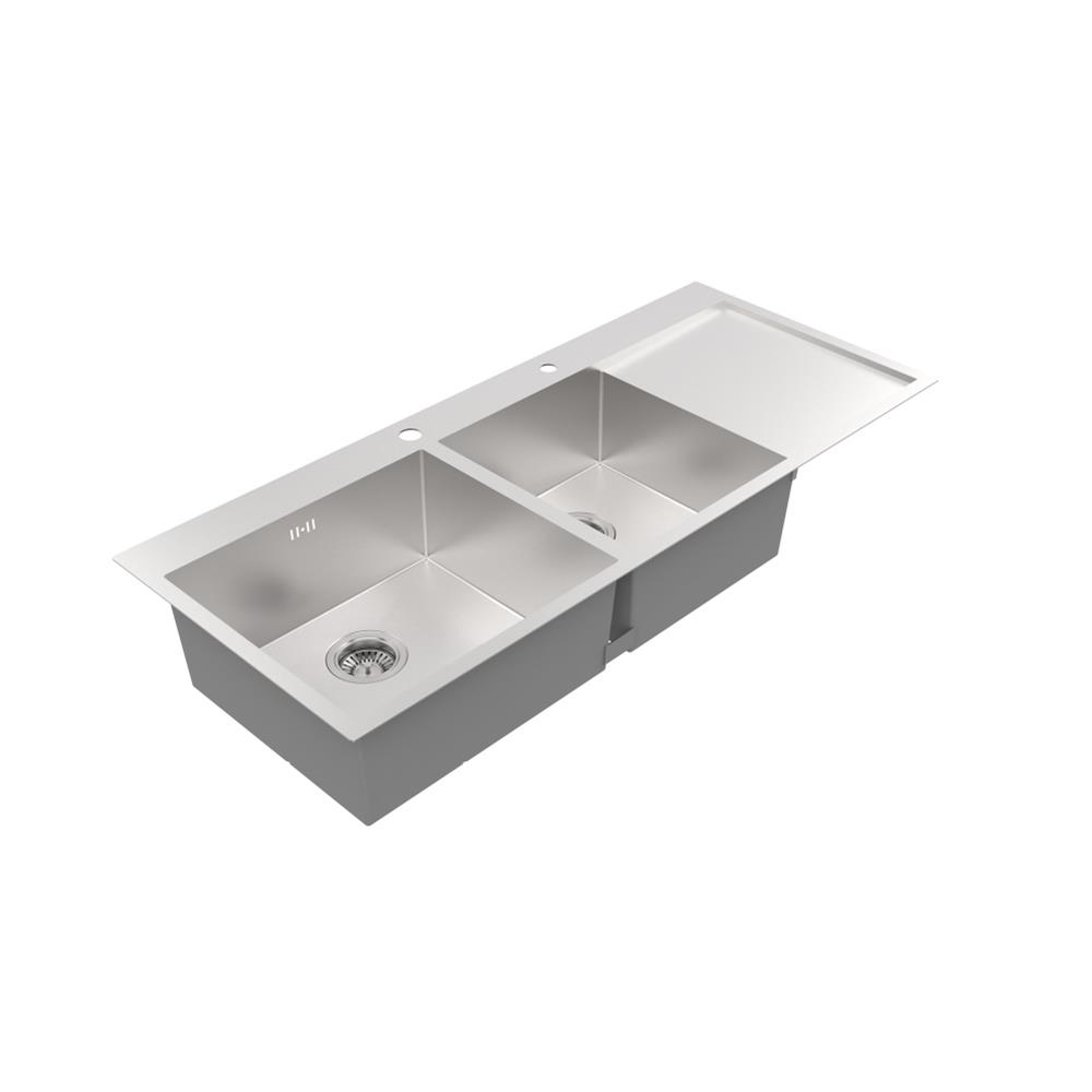 ซิงค์ฝัง 2 หลุม 1 ที่พัก MEX SQ1202L-MF สีเงิน