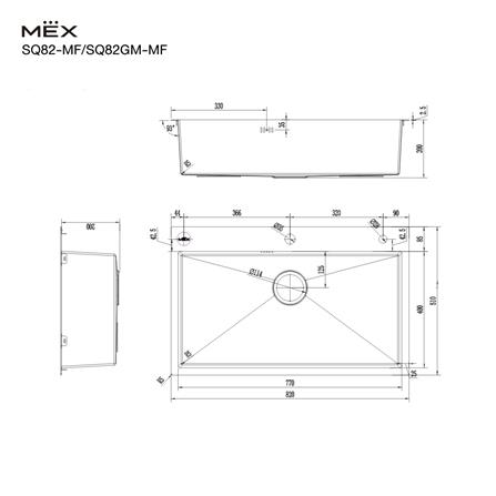 ซิงค์ฝัง 1 หลุม MEX SQ82-MF สีเงิน_5