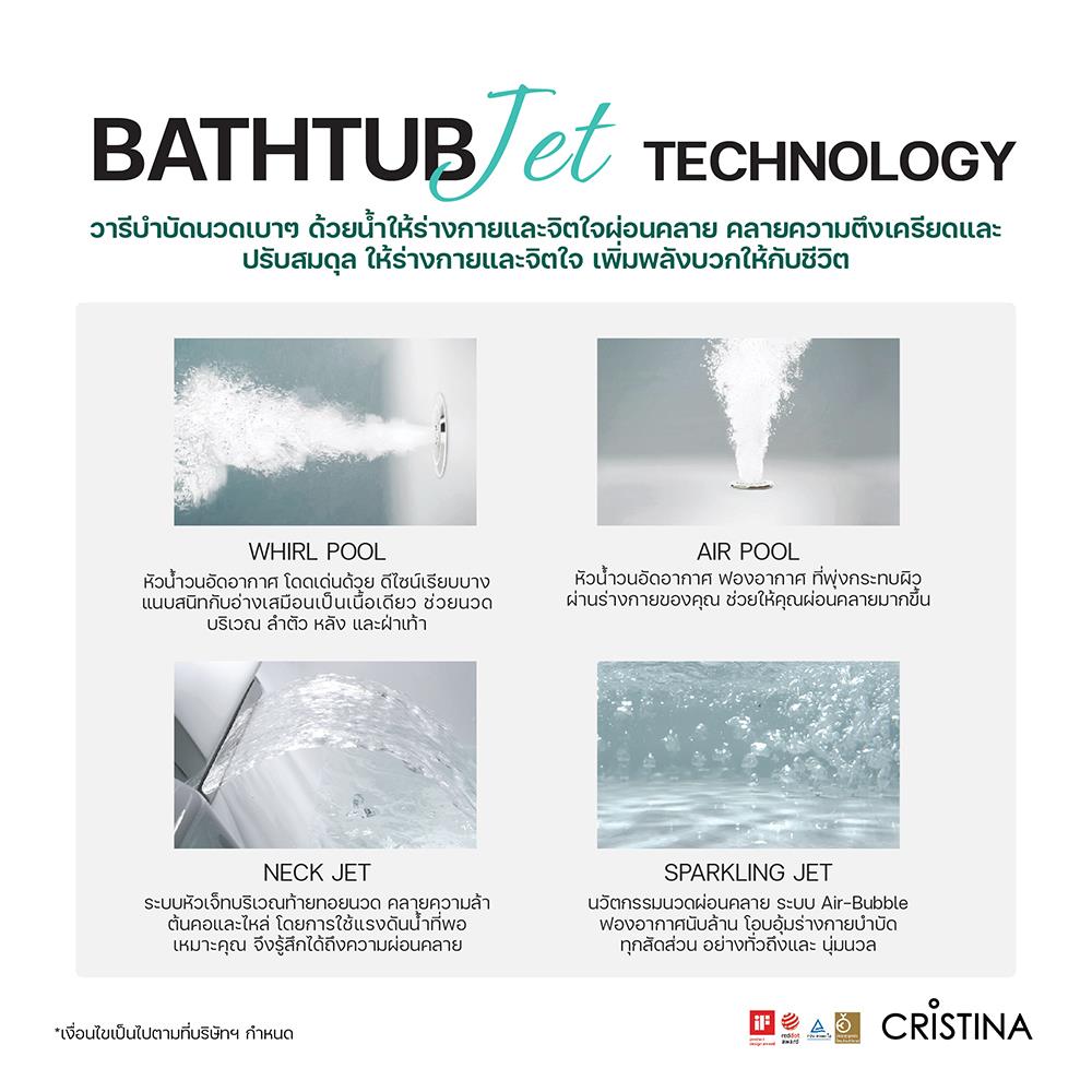 อ่างอาบน้ำ CRISTINA SELECT-H FWA สีขาว