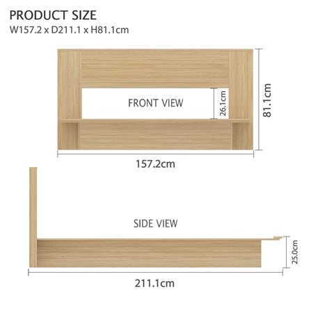 เตียง 5 ฟุต TOMATO HOME B-DQB-01 สีอิชิโอ๊ค_4