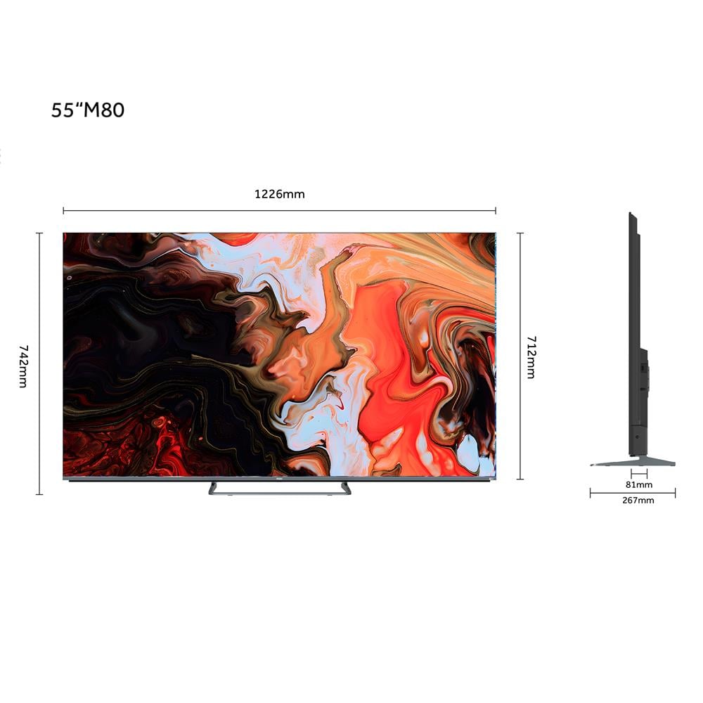 ทีวีมินิคิวแอลอีดี 55 นิ้ว HAIER (4K, MINI LED, GOOGLE TV) H55M80FUX