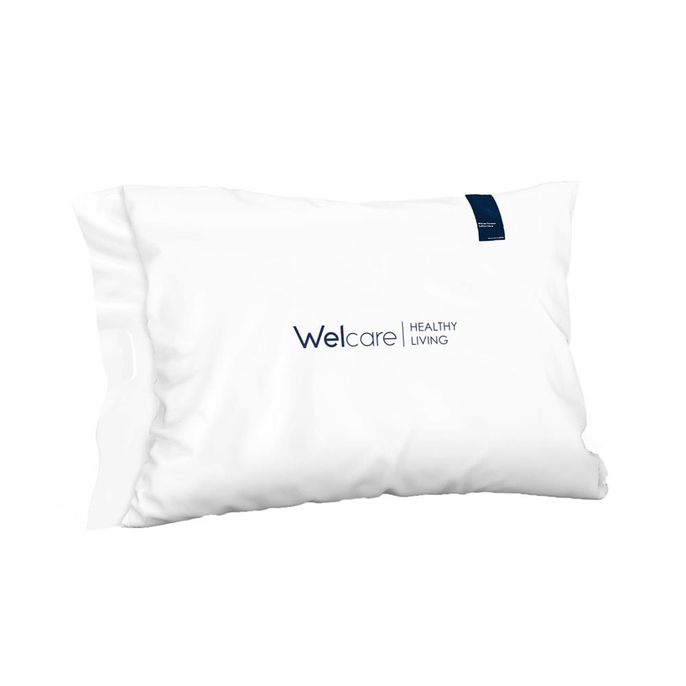 หมอนหนุน ขนห่านเทียม WELCARE SOFT GEL 49x74x23 ซม. สีขาว