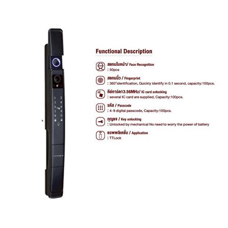 กลอนดิจิตอล CONLOCK CL-X40 PRO สีดำ_3