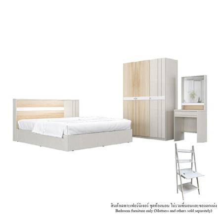 ชุดห้องนอน 6 ฟุต + ชั้นวางของอเนกประสงค์ KONCEPT MAZE 19250614 สีไอโวรี่/ลินด์เบิร์ก_0