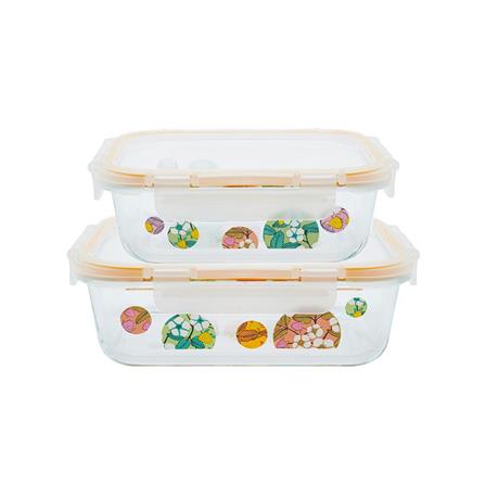 ชุดกล่องอาหารแก้ว PYREX BONBON FLEUR 0.64 ลิตร และ 1.05 ลิตร (แพ็ก 2 ชิ้น)_0