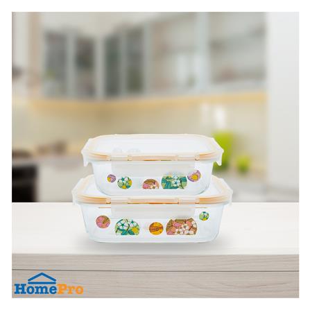 ชุดกล่องอาหารแก้ว PYREX BONBON FLEUR 0.64 ลิตร และ 1.05 ลิตร (แพ็ก 2 ชิ้น)_2