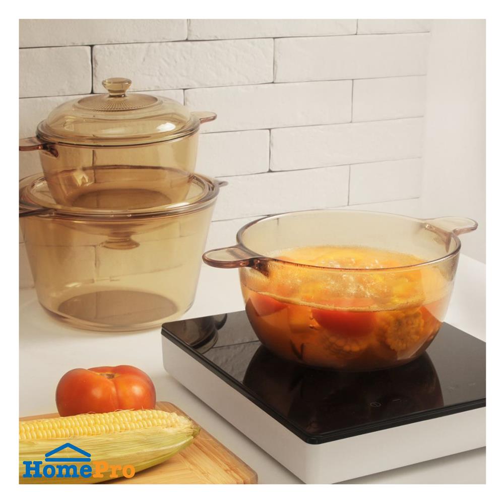 หม้อ 26 ซม. VISIONS COVERED COOKPOT IH สีเหลือง/ใส