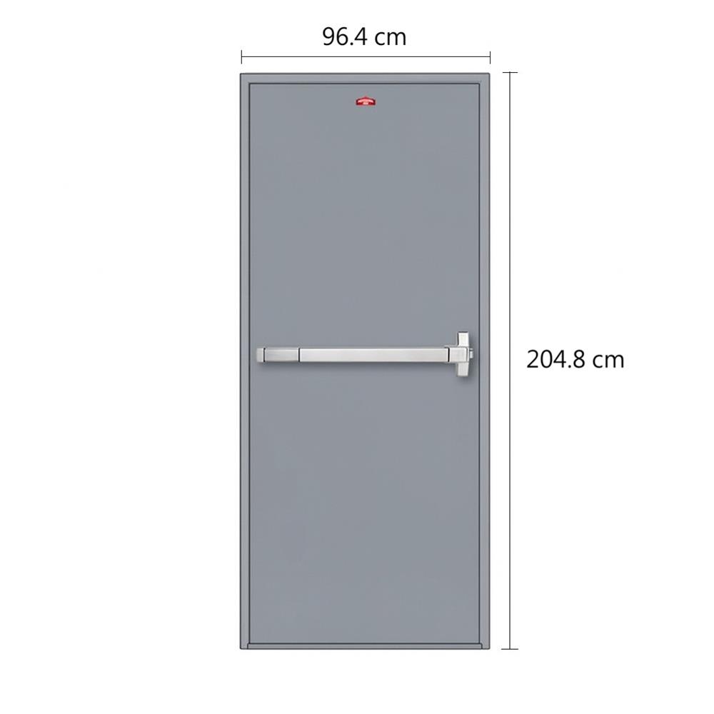 ชุดประตูเหล็กทนไฟ PROFESSIONAL DOOR FD2G 96.4x204.8 ซม. สีเทา (เปิดด้านขวา ออกด้านนอก)