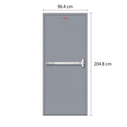 ชุดประตูเหล็กทนไฟ PROFESSIONAL DOOR FD2G 96.4x204.8 ซม. สีเทา (เปิดด้านขวา ออกด้านนอก)_5