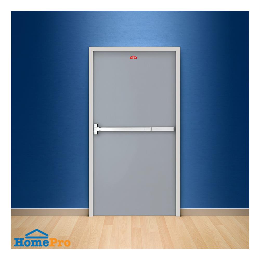 ชุดประตูเหล็กทนไฟ PROFESSIONAL DOOR FD1G 86.4x204.8 ซม. สีเทา (เปิดด้านซ้าย ออกด้านนอก)