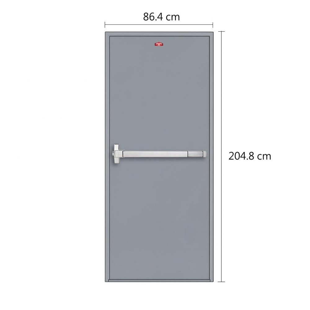 ชุดประตูเหล็กทนไฟ PROFESSIONAL DOOR FD1G 86.4x204.8 ซม. สีเทา (เปิดด้านซ้าย ออกด้านนอก)