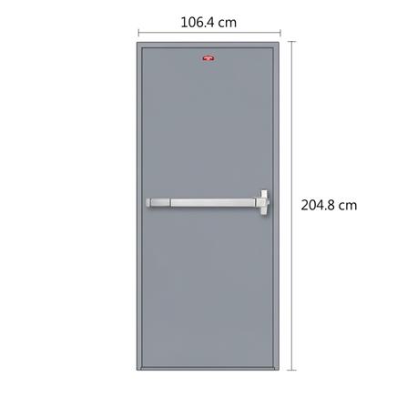 ชุดประตูเหล็กทนไฟ PROFESSIONAL DOOR FFD100G 106.4x204.8 ซม. สีเทา (เปิดด้านขวา ออกด้านนอก)_5