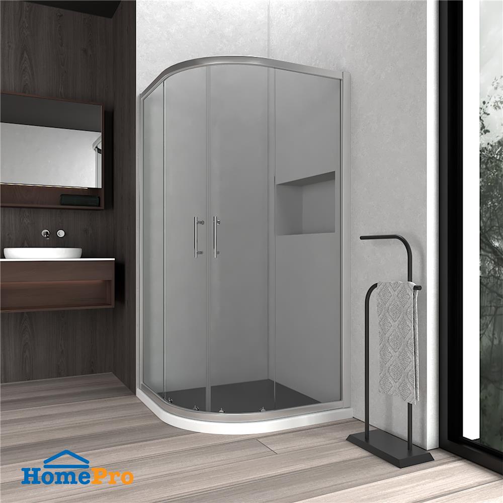 ฉากกั้นอาบน้ำ CRISTINA FAIRY100-Silver 100x100x190 ซม.