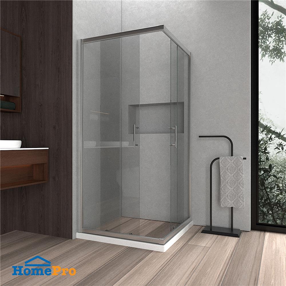 ฉากกั้นอาบน้ำ CRISTINA SQUARE-100Silver 100X100X190 ซม.