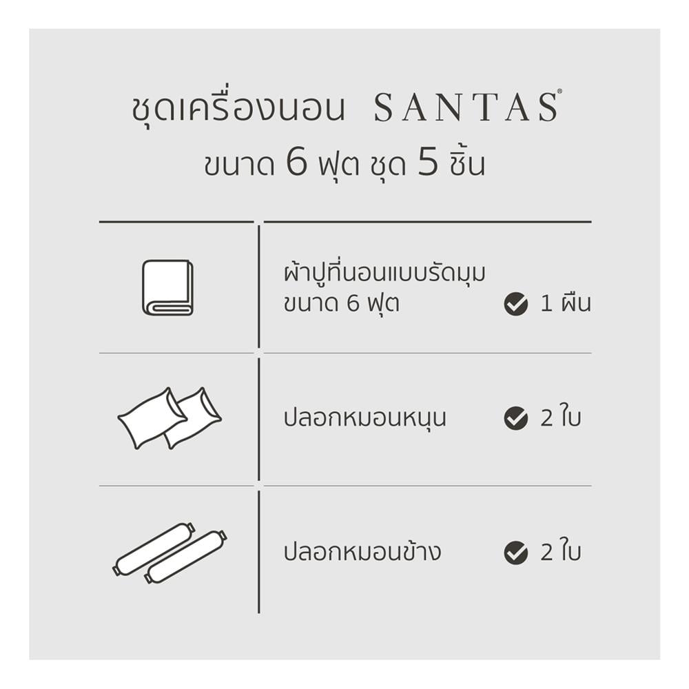 ชุดผ้าปูที่นอน 6 ฟุต (ชุด 5 ชิ้น) SANTAS TEXIMA MODIX GR