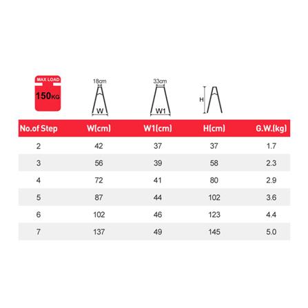 บันได STEP 4 ขั้น BARCO ADHL-004-ALU สีอะลูมิเนียม_1