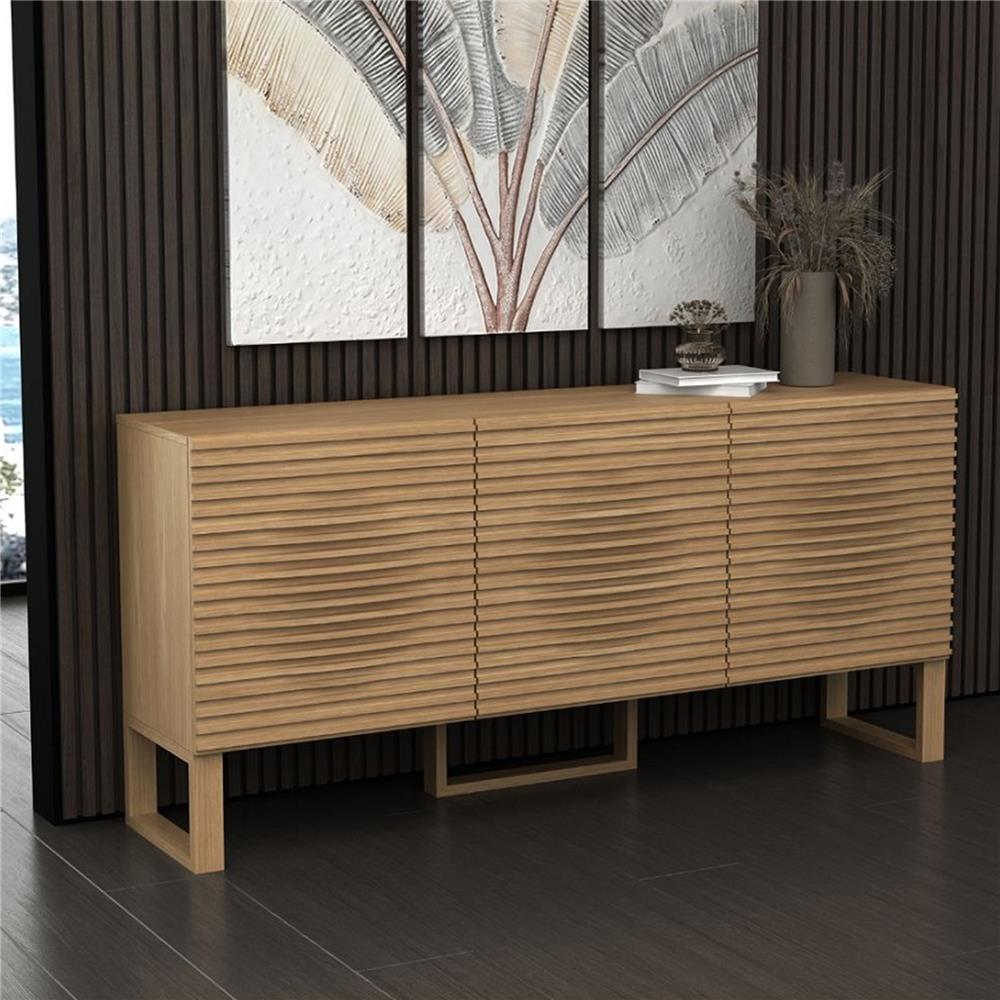 ตู้เตี้ยบานเปิด SB FURNITURE WEAVER 19243377 180 ซม. สีไม้ธรรมชาติ