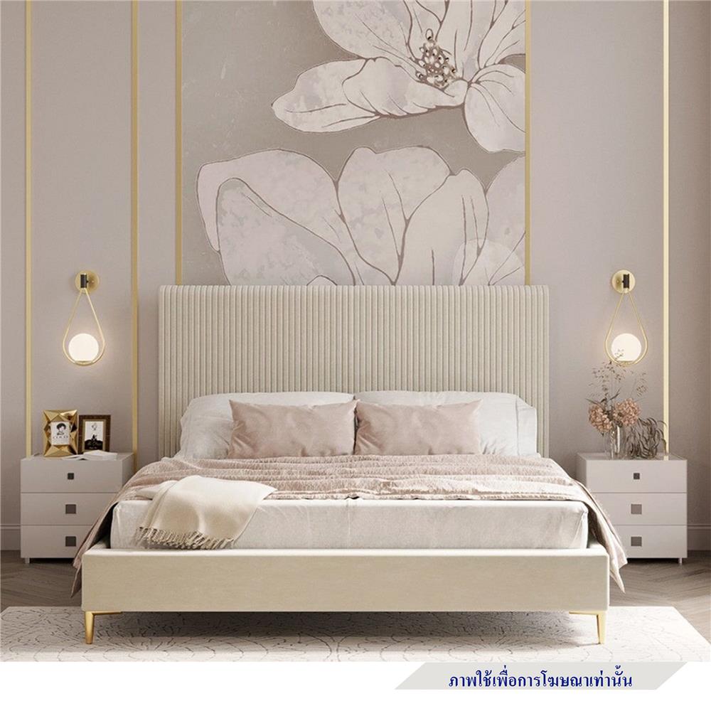 เตียง 6 ฟุต SB FURNITURE GRACELYN 19236490 สีครีม