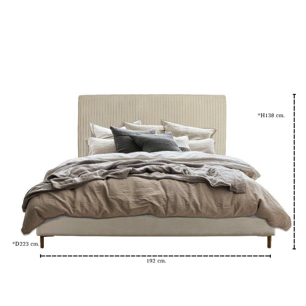 เตียง 6 ฟุต SB FURNITURE GRACELYN 19236490 สีครีม