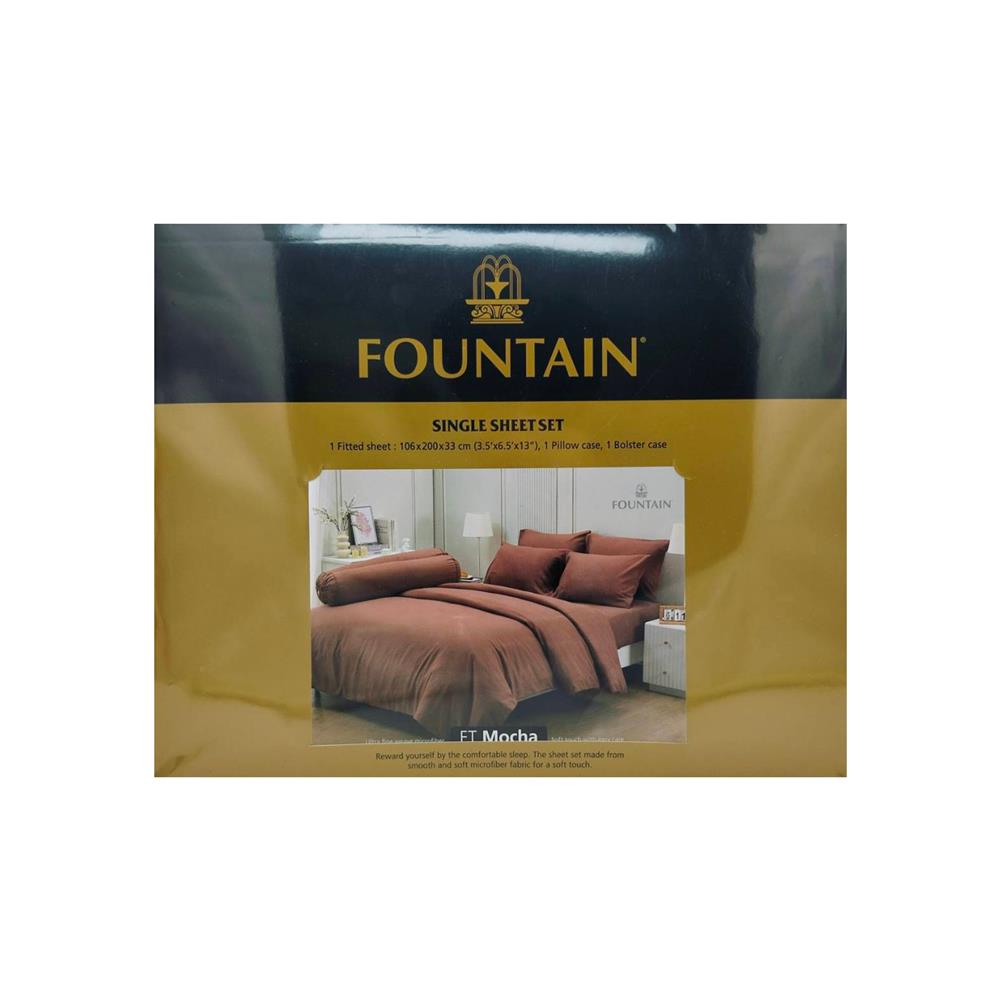 ชุดผ้าปูที่นอน 3.5 ฟุต (ชุด 3 ชิ้น) FOUNTAIN COLOR 70103-FT MOCHA