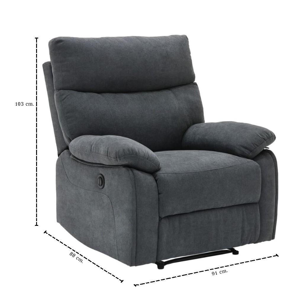 RECLINER SB FURNITURE LOLLY 19243872 สีเทาเข้ม
