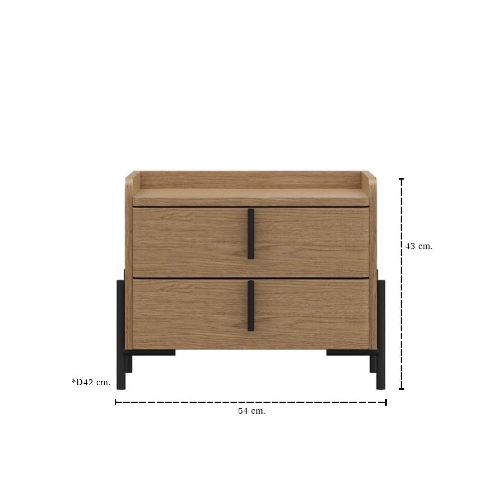 ตู้ข้างเตียง SB FURNITURE WANATA 54 ซม. สีน้ำตาล