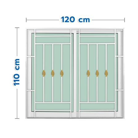 หน้าต่างบานเลื่อน อะลูมิเนียม S-S KPA โมเดิร์นหลุยส์ 120x110 ซม. สีขาว