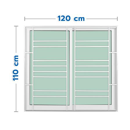 หน้าต่างบานเลื่อน อะลูมิเนียม S-S KPA โมเดิร์น 120x110 ซม. สีขาว