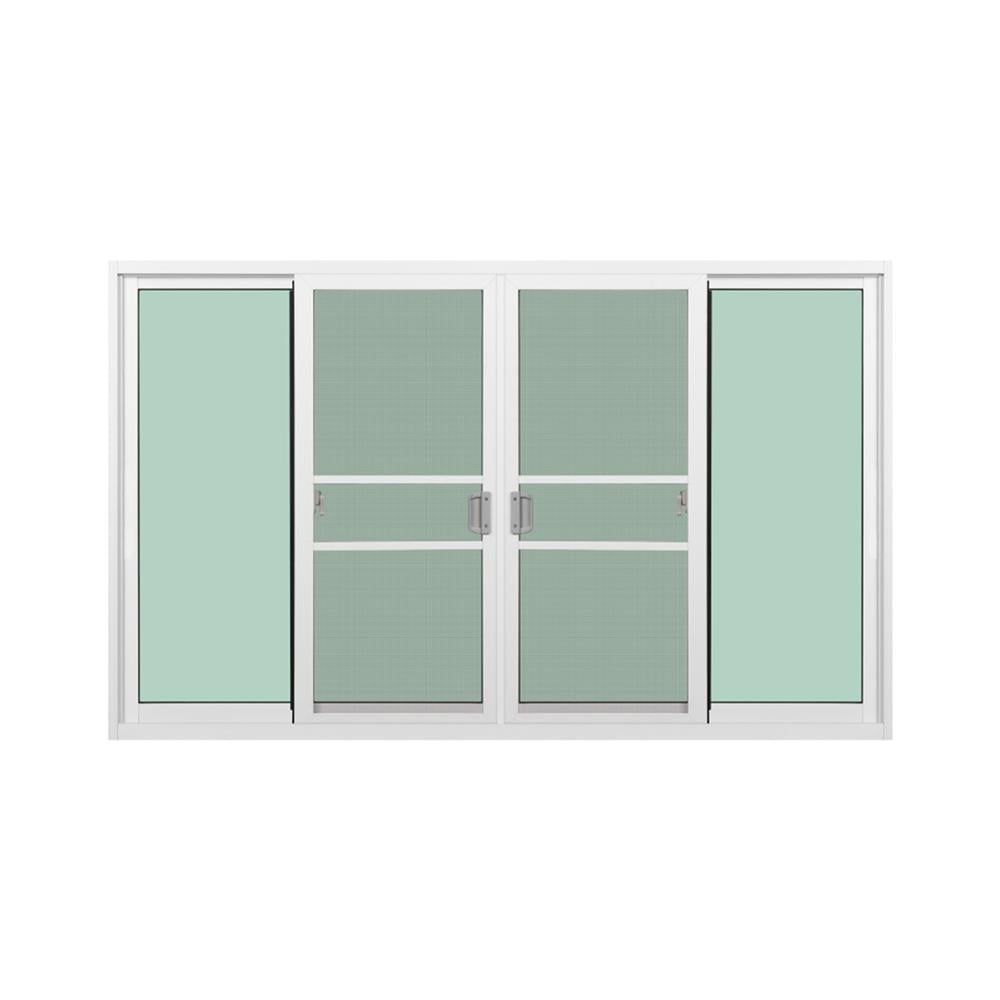 หน้าต่างบานเลื่อน อะลูมิเนียม F-S-S-F KPA พวงองุ่น 180x110 ซม. สีขาว