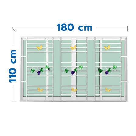 หน้าต่างบานเลื่อน อะลูมิเนียม F-S-S-F KPA พวงองุ่น 180x110 ซม. สีขาว_0