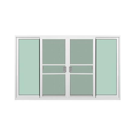 หน้าต่างบานเลื่อน อะลูมิเนียม F-S-S-F KPA พวงองุ่น 180x110 ซม. สีขาว_1