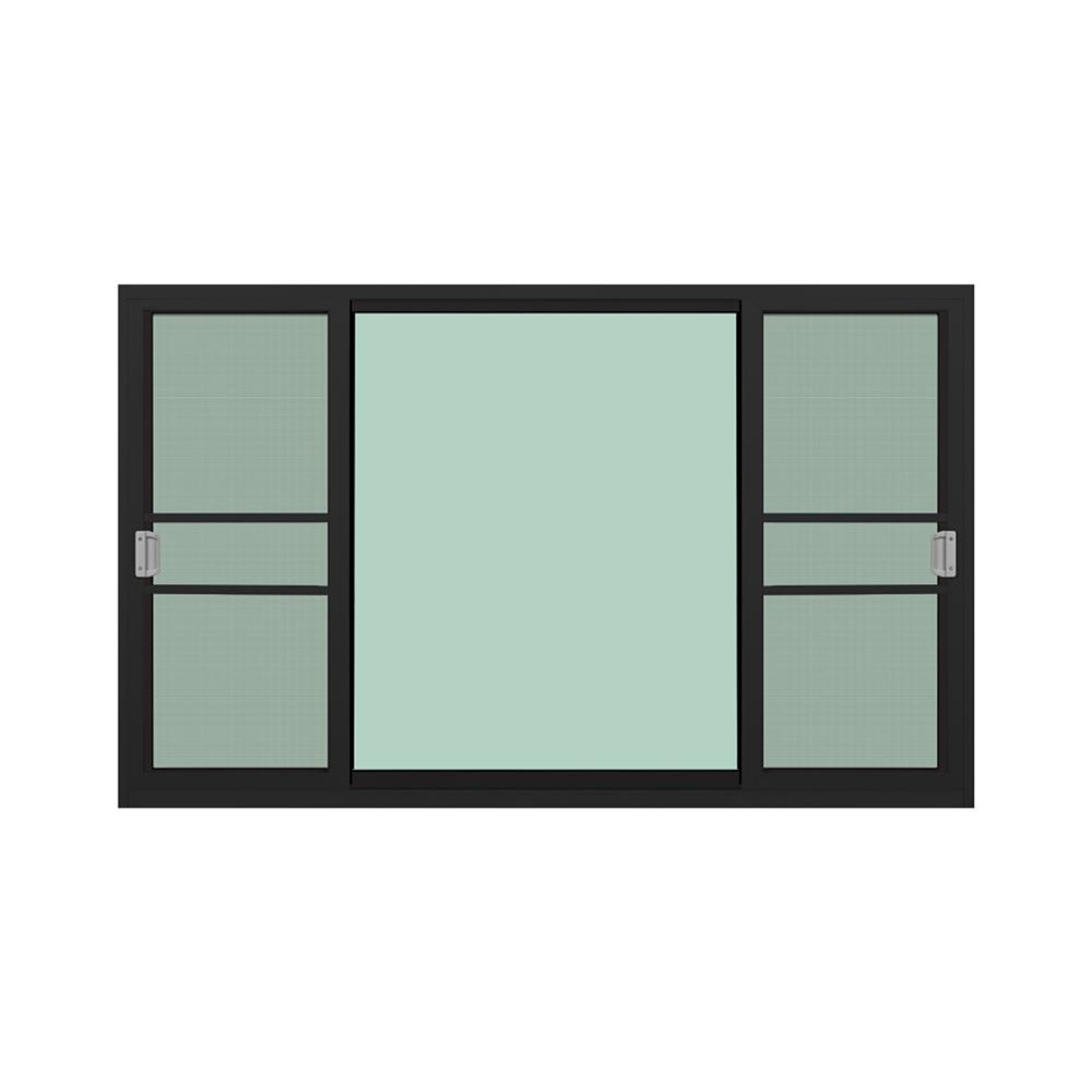 หน้าต่างบานเลื่อน อะลูมิเนียม S-F-S KPA โมเดิร์นหลุยส์ 180x110 ซม. สีดำ