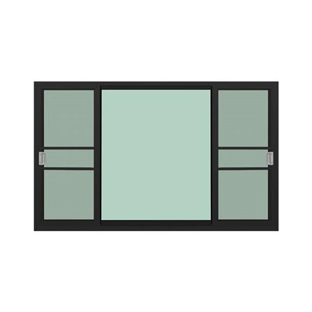 หน้าต่างบานเลื่อน อะลูมิเนียม S-F-S KPA โมเดิร์นหลุยส์ 180x110 ซม. สีดำ_1