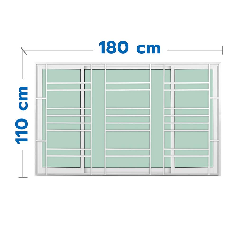 หน้าต่างบานเลื่อน อะลูมิเนียม S-F-S KPA โมเดิร์น 180x110 ซม. สีขาว