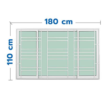 หน้าต่างบานเลื่อน อะลูมิเนียม S-F-S KPA โมเดิร์น 180x110 ซม. สีขาว