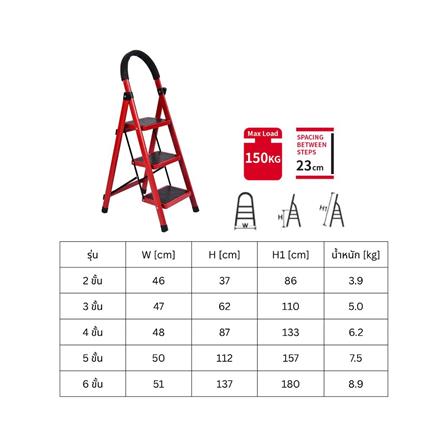 บันได STEP 2 ขั้น BARCO LSHL-002-R สีดำ-แดง_3