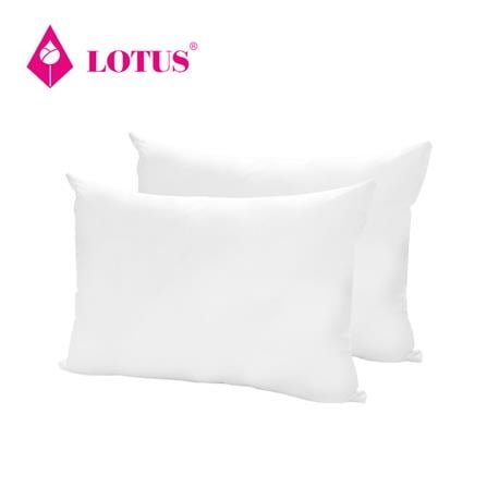 หมอนหนุนสุญญากาศ ใยสังเคราะห์ LOTUS 20x30 นิ้ว สีขาว (1 แถม 1)_0