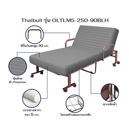 เตียงพับพร้อม TOPPER THAIBULL OLTLM5-250-90BLH สี GREY_7