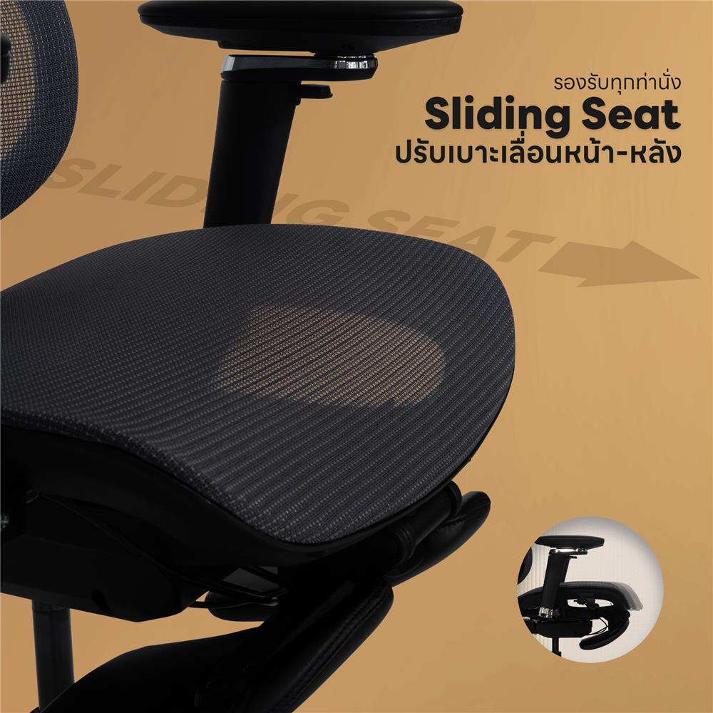 เก้าอี้สุขภาพ DESK SPACE NEBULA สีเทาเข้ม