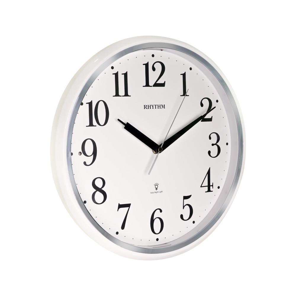 นาฬิกาแขวน RHYTHM CMG633NR03 13 นิ้ว สีเงิน