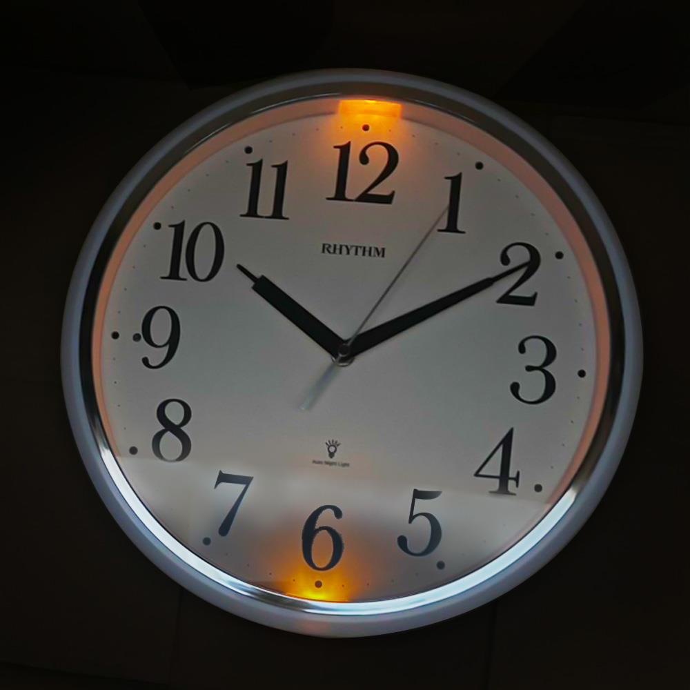 นาฬิกาแขวน RHYTHM CMG633NR03 13 นิ้ว สีเงิน