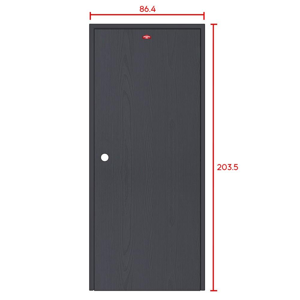 ชุดประตูเหล็ก เจาะลูกบิด PROFESSIONAL DOOR FR1RBK+WD1BK 86.4x203.5 ซม. สีเทาเม็ดทราย (เปิดด้านขวา ออกด้านนอก)