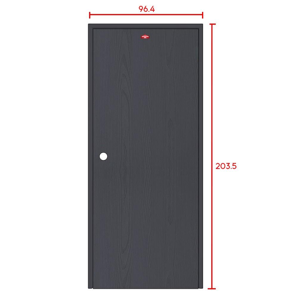 ชุดประตูเหล็ก เจาะลูกบิด PROFESSIONAL DOOR FR2RBK+WD2BK 96.4x203.5 ซม. สีเทาเม็ดทราย (เปิดด้านขวา ออกด้านนอก)