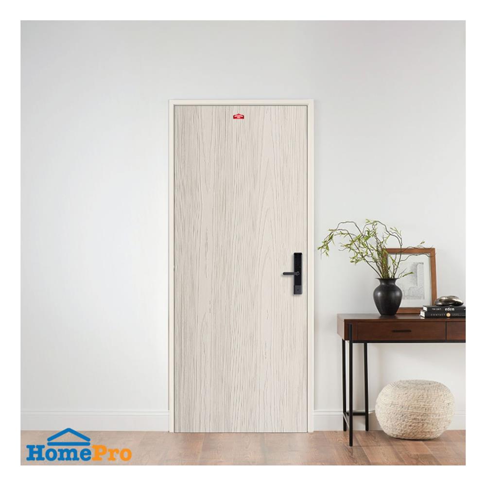 ชุดประตูเหล็ก เจาะลูกบิด PROFESSIONAL DOOR FR2LC+WD2C 96.4x203.5 ซม. สีครีม (เปิดด้านซ้าย ออกด้านนอก)