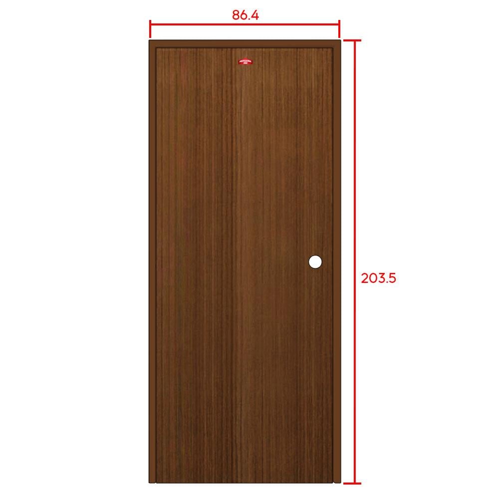 ชุดประตูภายในเหล็ก เจาะลูกบิด PROFESSIONAL DOOR FR1LBW+D138 86.4x203.5 ซม. สีน้ำตาล (เปิดด้านซ้าย ออกด้านนอก)