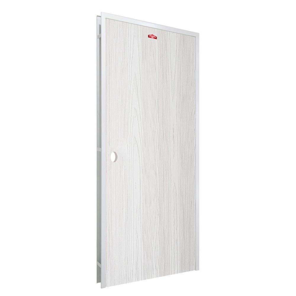 ชุดประตูเหล็ก เจาะลูกบิด PROFESSIONAL DOOR FR2RW+WD2W 96.4x203.5 ซม. สีขาวเม็ดทราย (เปิดด้านขวา ออกด้านนอก)