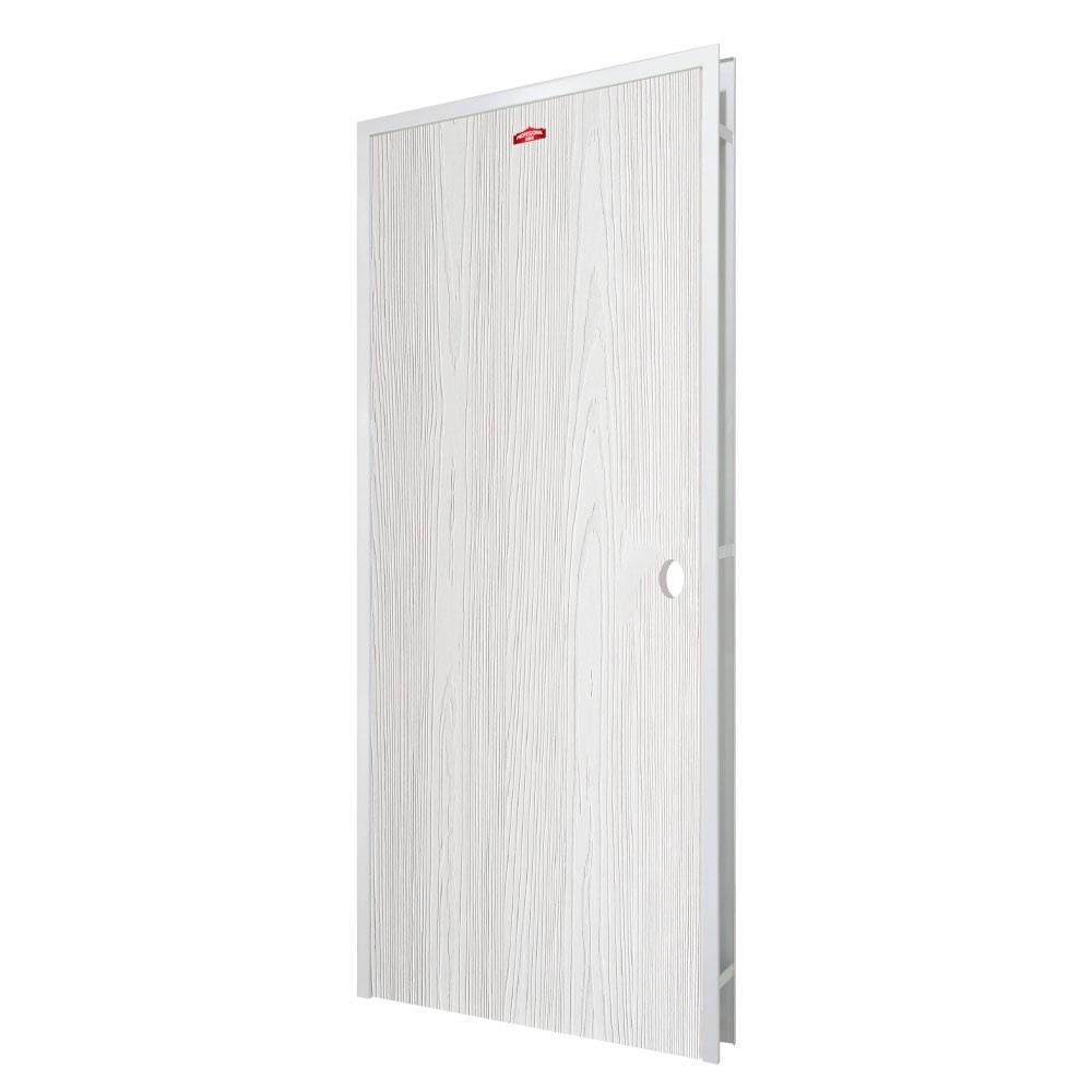 ชุดประตูเหล็ก เจาะลูกบิด PROFESSIONAL DOOR FR2LW+WD2W 96.4x203.5 ซม. สีขาวเม็ดทราย (เปิดด้านซ้าย ออกด้านนอก)